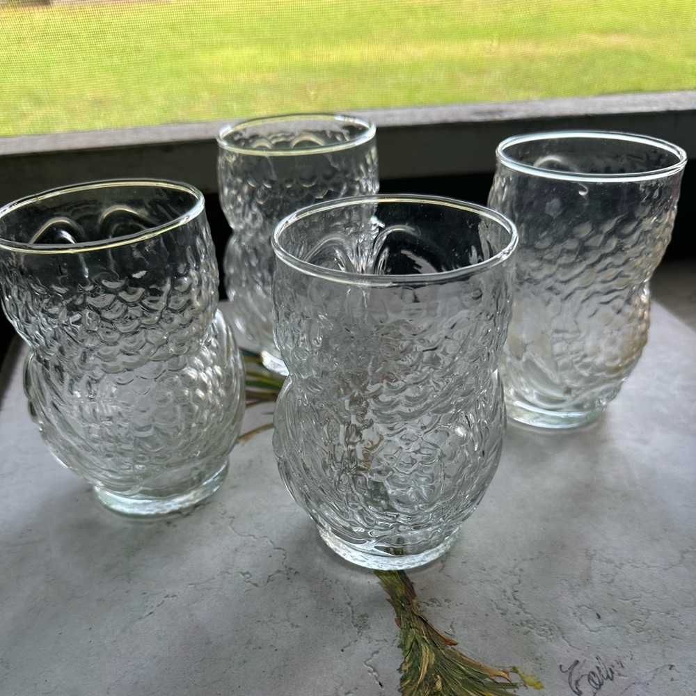 Vintage owl set of 4